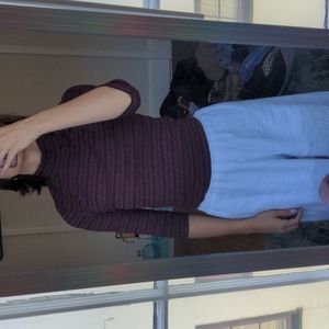 Turtle neck purple crop sweater